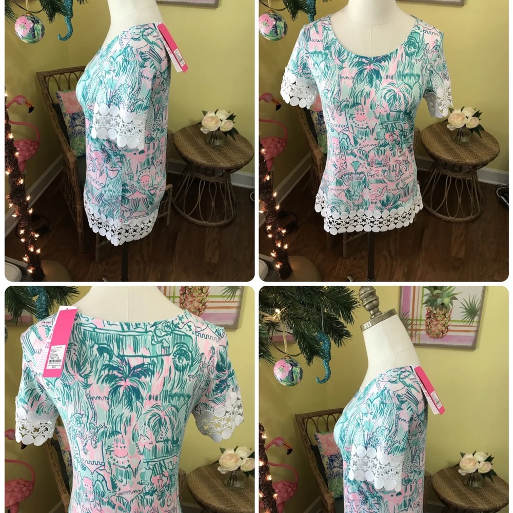 Lilly Pulitzer NWT Hayes Top Colorful Camelflage $68 Size XS - Picture 6 of 7